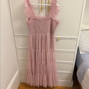 Pink Ruffled Sleeveless Dress